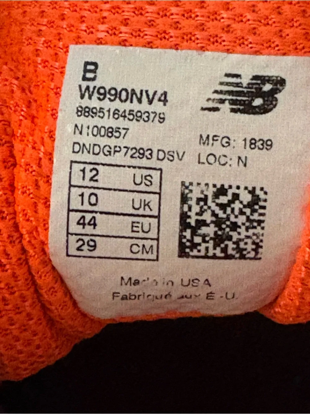 New Balance 990v4 Size 12